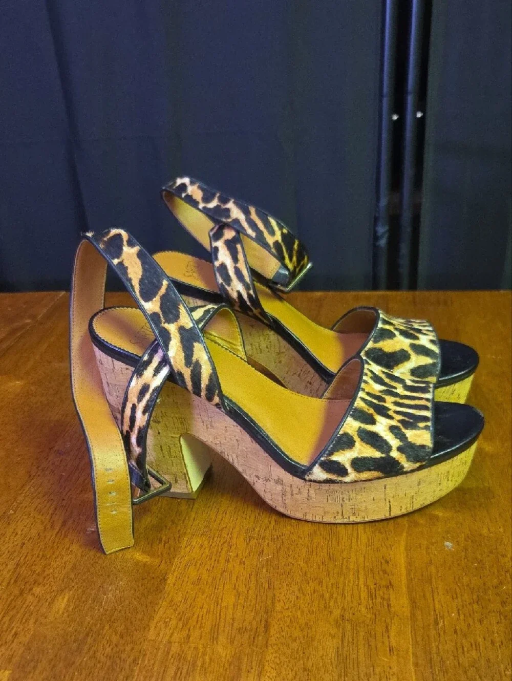 SARTO By Franco Sarto Leopard-Print Platform Sandals - Brown/Black